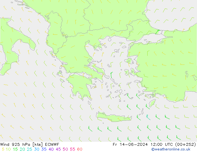 Wind 925 hPa ECMWF Fr 14.06.2024 12 UTC