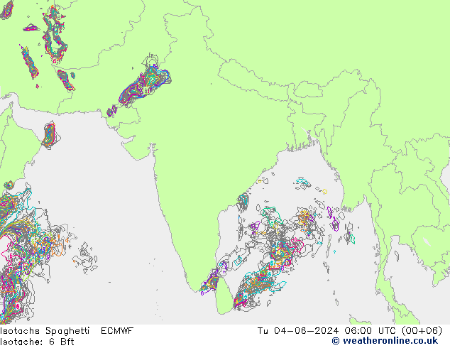 Isotachs Spaghetti ECMWF вт 04.06.2024 06 UTC