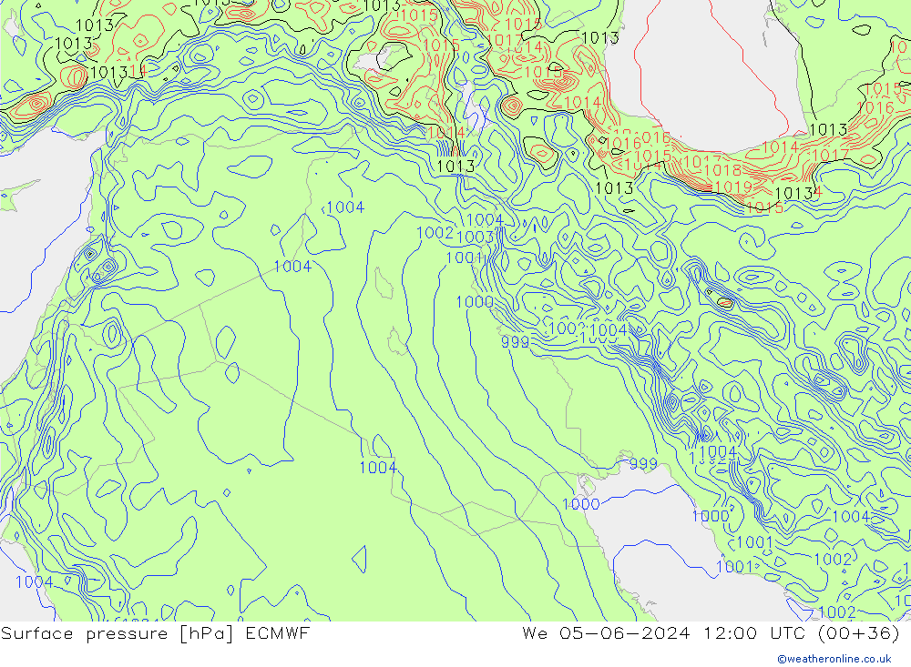 Yer basıncı ECMWF Çar 05.06.2024 12 UTC