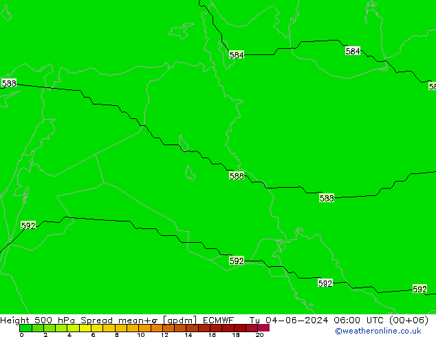 Height 500 hPa Spread ECMWF Tu 04.06.2024 06 UTC