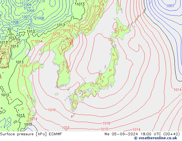 Atmosférický tlak ECMWF St 05.06.2024 18 UTC