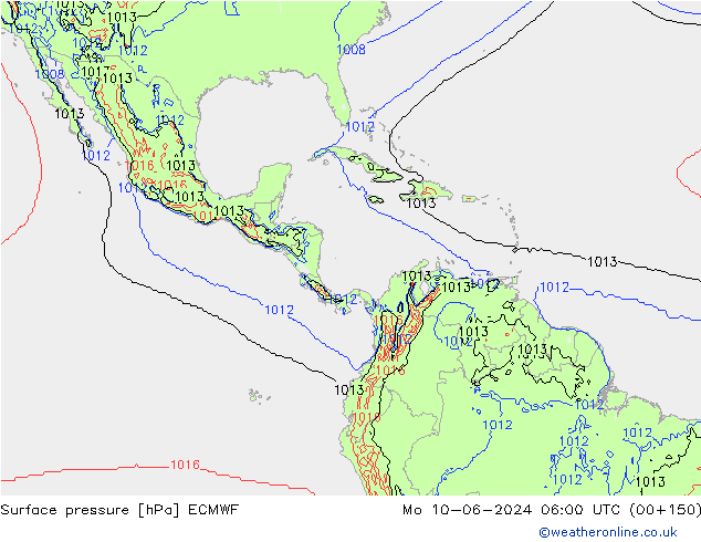 Yer basıncı ECMWF Pzt 10.06.2024 06 UTC