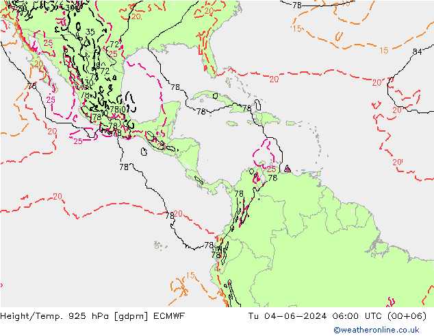 Height/Temp. 925 hPa ECMWF mar 04.06.2024 06 UTC