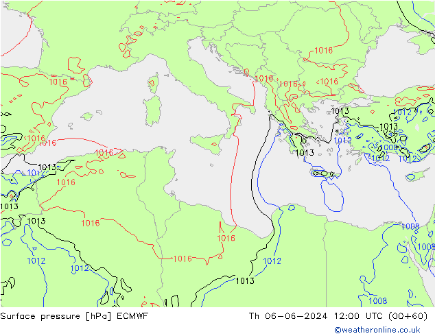 Yer basıncı ECMWF Per 06.06.2024 12 UTC