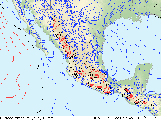 Pressione al suolo ECMWF mar 04.06.2024 06 UTC