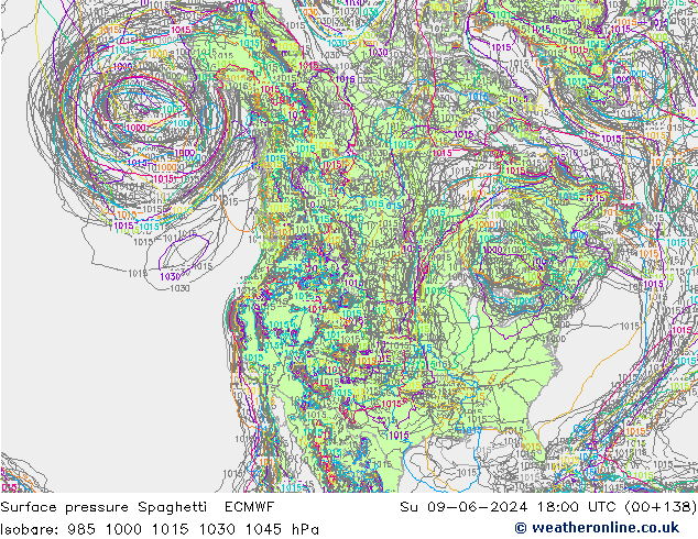 ciśnienie Spaghetti ECMWF nie. 09.06.2024 18 UTC