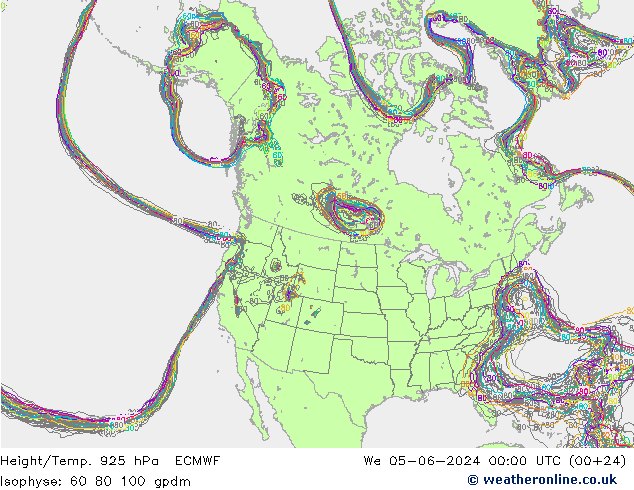 Height/Temp. 925 hPa ECMWF Qua 05.06.2024 00 UTC