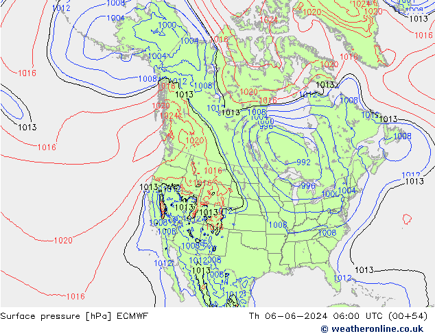 pression de l'air ECMWF jeu 06.06.2024 06 UTC