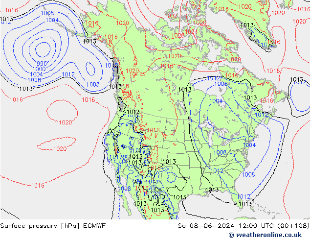 Yer basıncı ECMWF Cts 08.06.2024 12 UTC