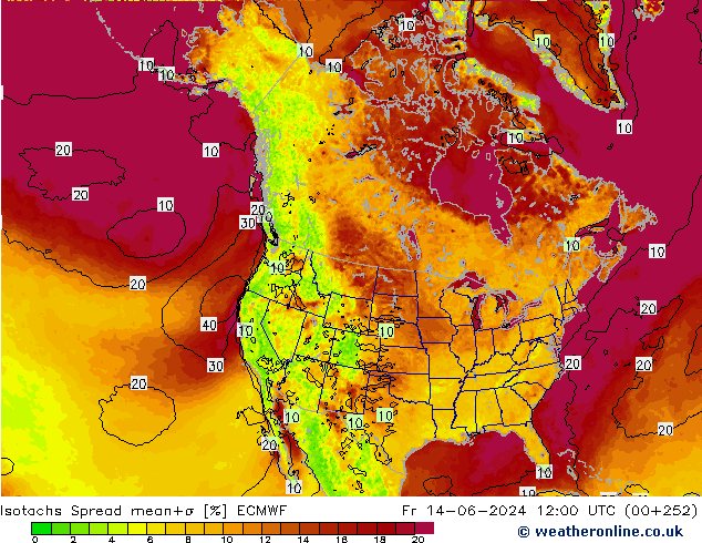 Isotachs Spread ECMWF Fr 14.06.2024 12 UTC