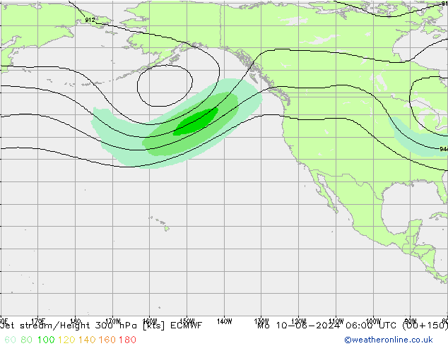 Jet stream/Height 300 hPa ECMWF Mo 10.06.2024 06 UTC