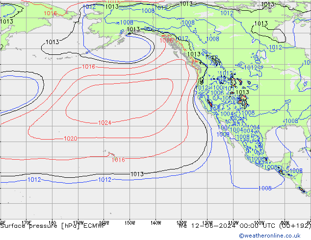 приземное давление ECMWF ср 12.06.2024 00 UTC