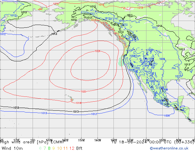Windvelden ECMWF di 18.06.2024 00 UTC