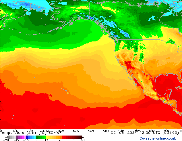 température (2m) ECMWF jeu 06.06.2024 12 UTC