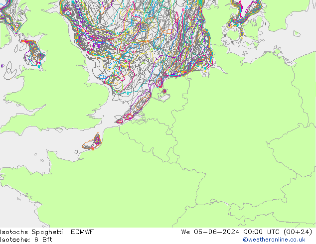 Isotachs Spaghetti ECMWF  05.06.2024 00 UTC