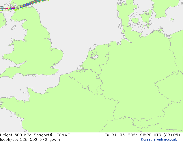 Géop. 500 hPa Spaghetti ECMWF mar 04.06.2024 06 UTC