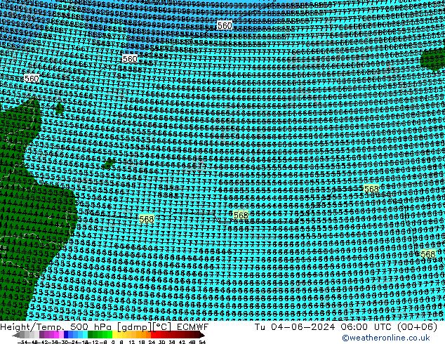 Height/Temp. 500 hPa ECMWF mar 04.06.2024 06 UTC