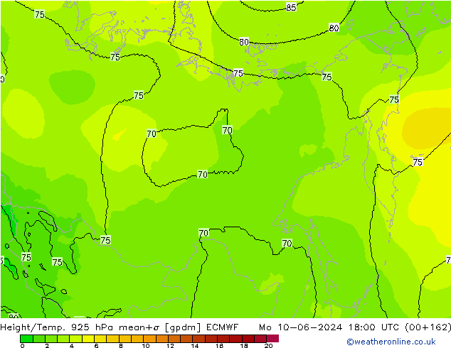 Height/Temp. 925 hPa ECMWF Mo 10.06.2024 18 UTC