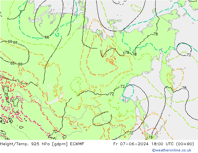 Height/Temp. 925 hPa ECMWF pt. 07.06.2024 18 UTC