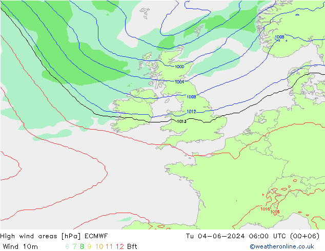 High wind areas ECMWF mar 04.06.2024 06 UTC