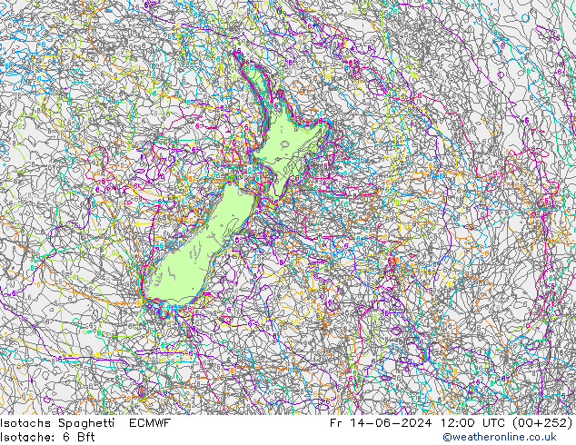 Isotachen Spaghetti ECMWF vr 14.06.2024 12 UTC