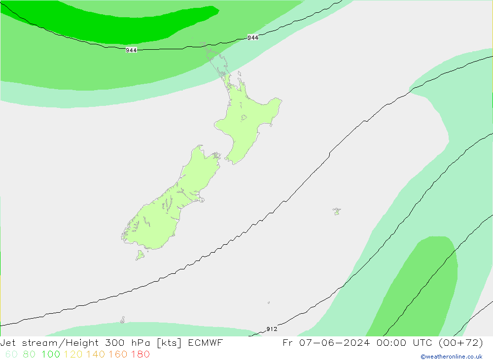 Straalstroom ECMWF vr 07.06.2024 00 UTC