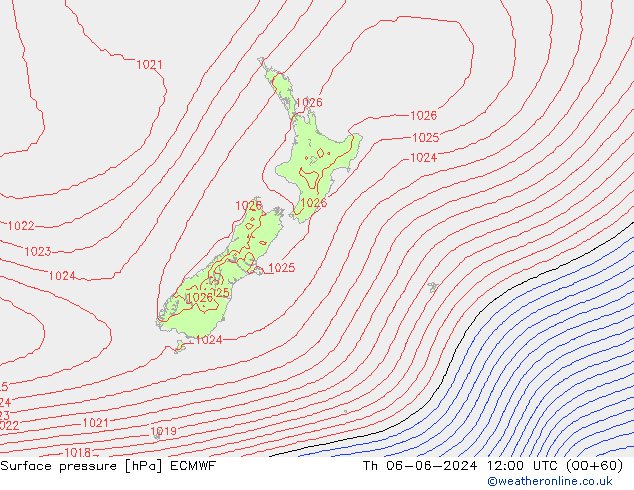 Yer basıncı ECMWF Per 06.06.2024 12 UTC