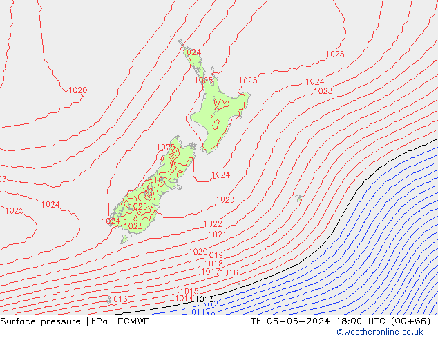 Yer basıncı ECMWF Per 06.06.2024 18 UTC