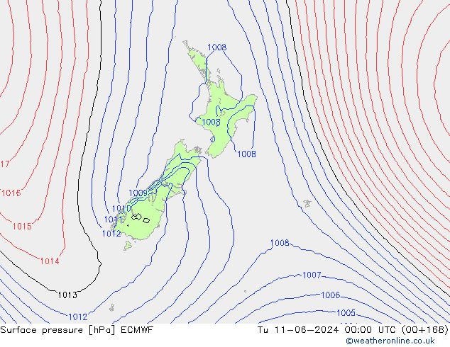 ciśnienie ECMWF wto. 11.06.2024 00 UTC