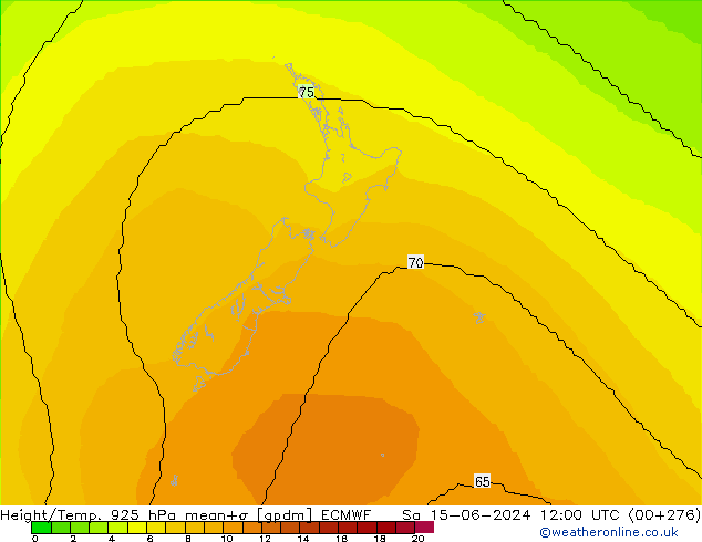 Géop./Temp. 925 hPa ECMWF sam 15.06.2024 12 UTC