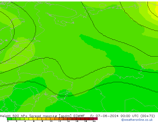 Height 500 hPa Spread ECMWF Fr 07.06.2024 00 UTC