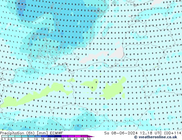 Yağış (6h) ECMWF Cts 08.06.2024 18 UTC