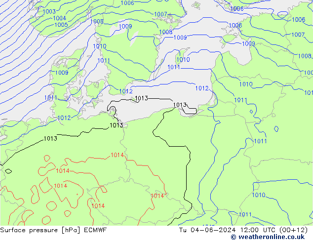 приземное давление ECMWF вт 04.06.2024 12 UTC