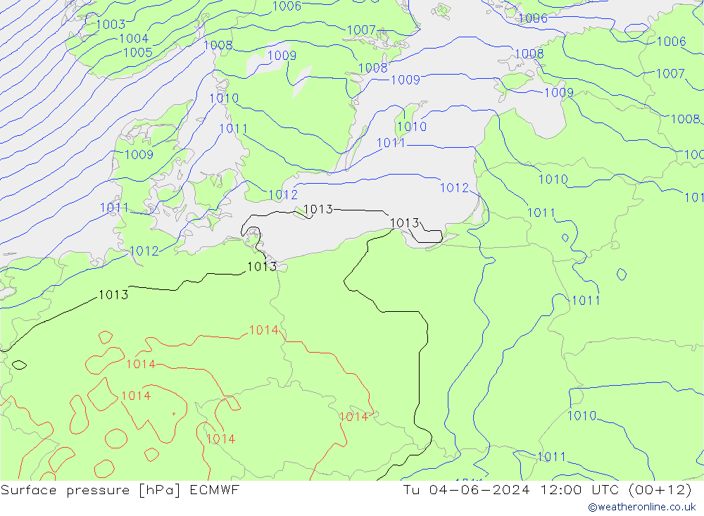 Presión superficial ECMWF mar 04.06.2024 12 UTC