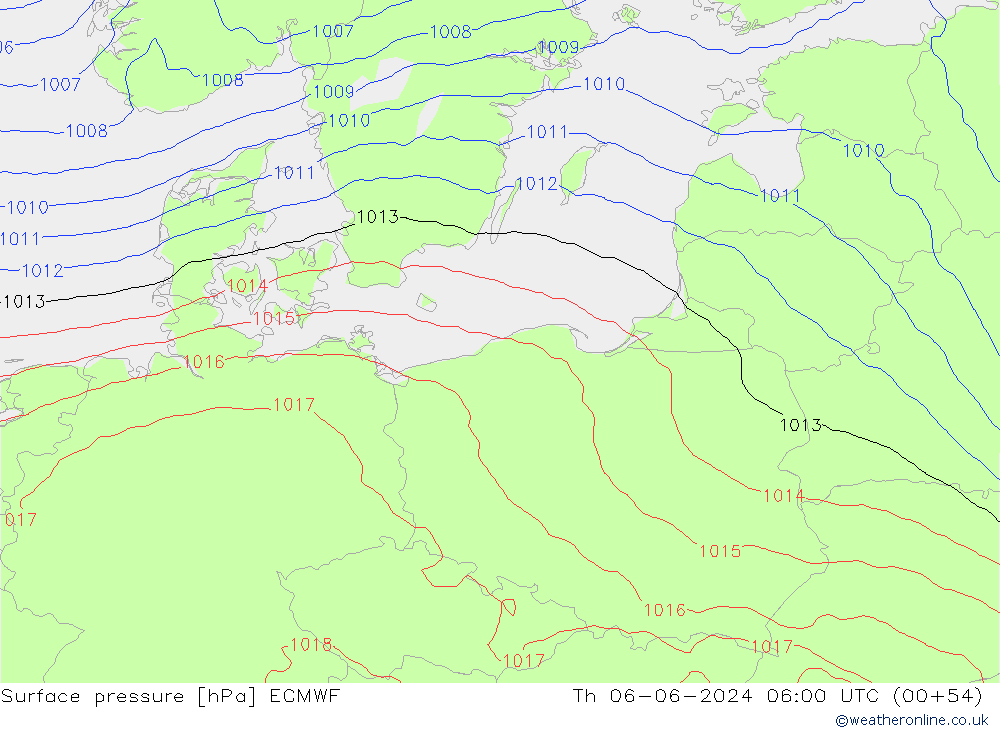 pression de l'air ECMWF jeu 06.06.2024 06 UTC