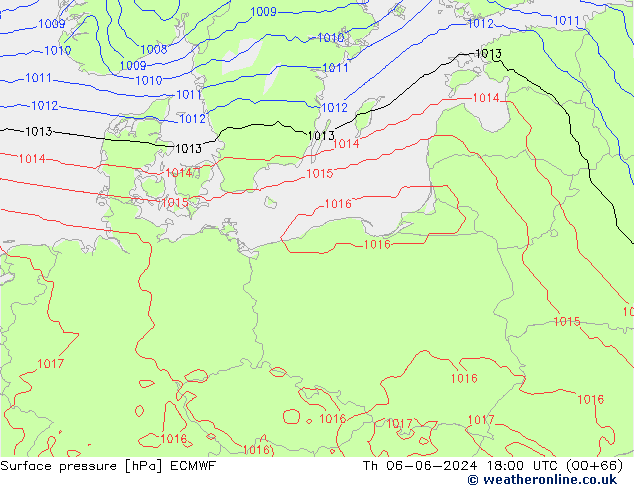 приземное давление ECMWF чт 06.06.2024 18 UTC