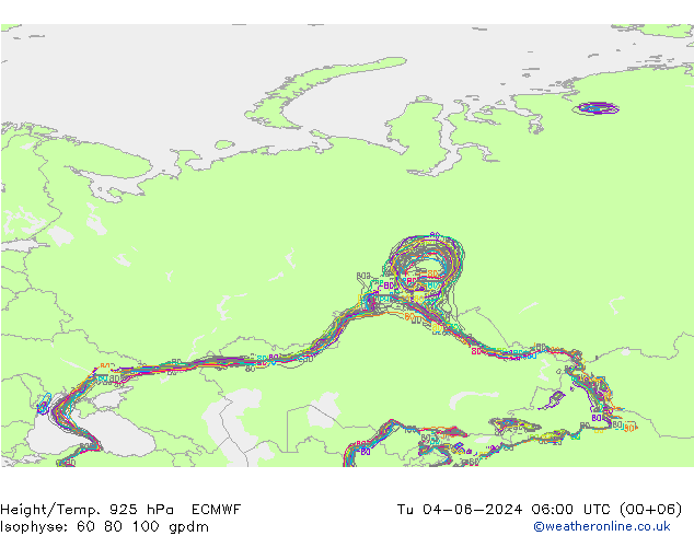 Height/Temp. 925 hPa ECMWF Ter 04.06.2024 06 UTC