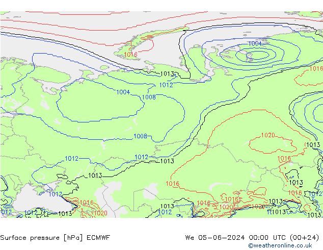 pression de l'air ECMWF mer 05.06.2024 00 UTC