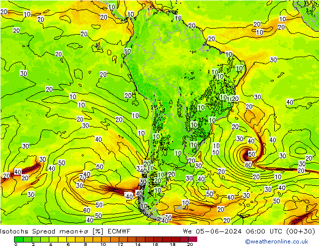 Isotachs Spread ECMWF  05.06.2024 06 UTC