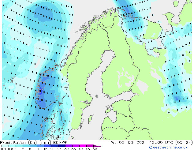 Nied. akkumuliert (6Std) ECMWF Mi 05.06.2024 00 UTC