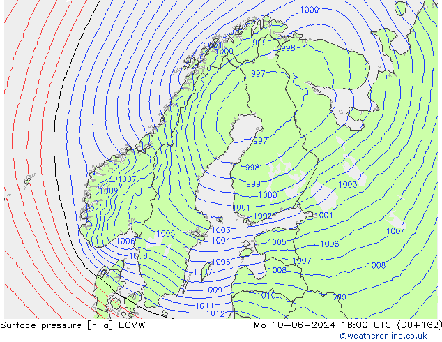 pression de l'air ECMWF lun 10.06.2024 18 UTC