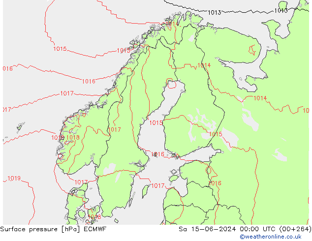 ciśnienie ECMWF so. 15.06.2024 00 UTC