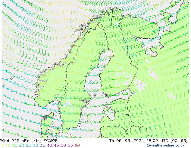 Vento 925 hPa ECMWF Qui 06.06.2024 18 UTC