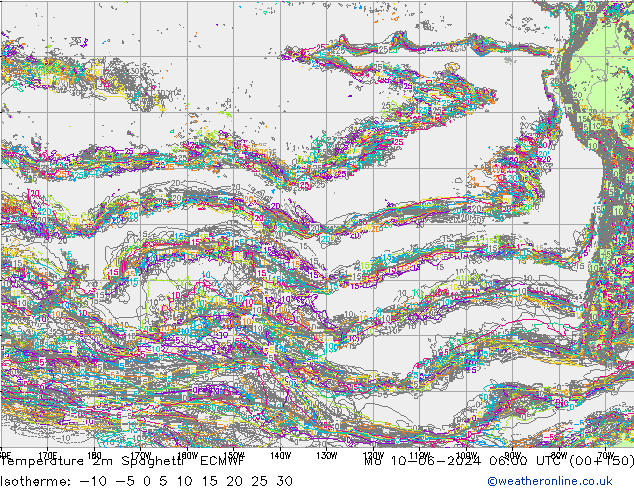 Temperatura 2m Spaghetti ECMWF Seg 10.06.2024 06 UTC