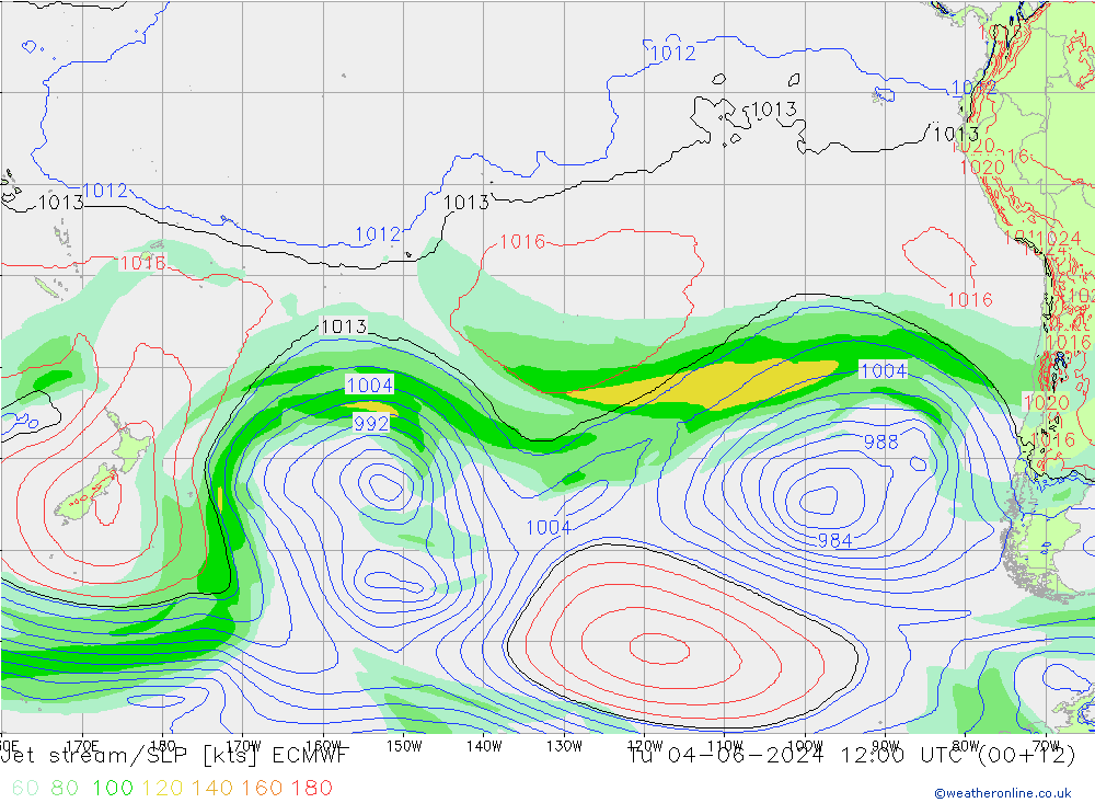 Polarjet/Bodendruck ECMWF Di 04.06.2024 12 UTC