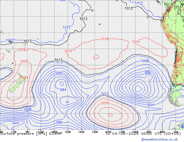 Luchtdruk (Grond) ECMWF di 04.06.2024 06 UTC