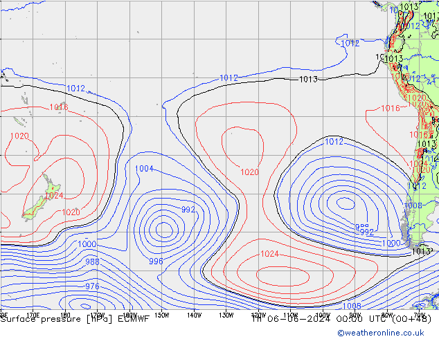 ciśnienie ECMWF czw. 06.06.2024 00 UTC