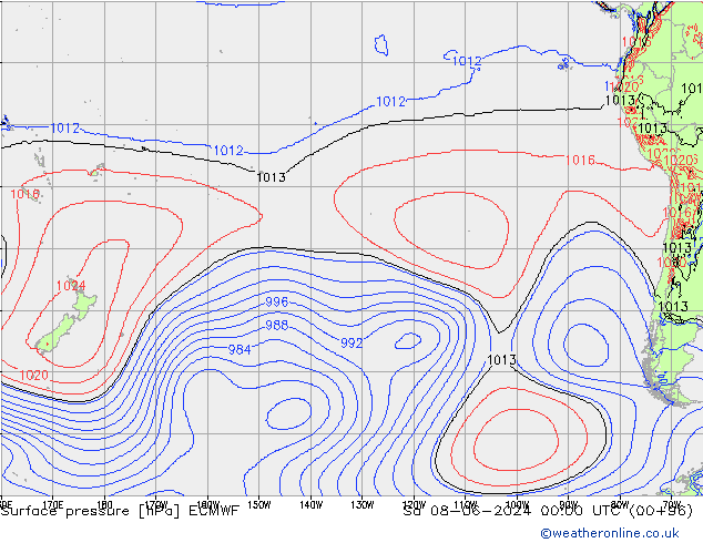ciśnienie ECMWF so. 08.06.2024 00 UTC