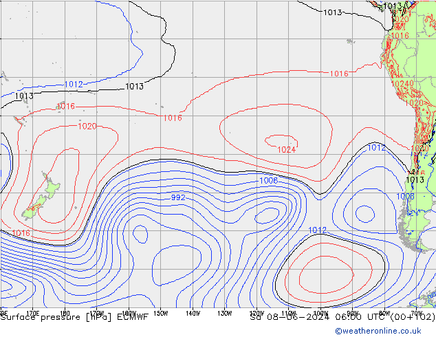 приземное давление ECMWF сб 08.06.2024 06 UTC