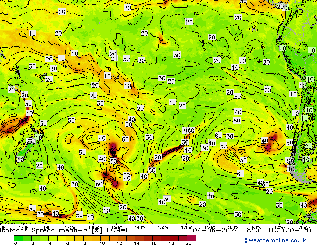 Isotachen Spread ECMWF di 04.06.2024 18 UTC